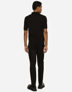 Stretch cotton pants with DG hardware