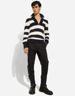 Stretch cotton pants with DG hardware