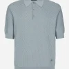 Stretch cotton polo-shirt with DG hardware
