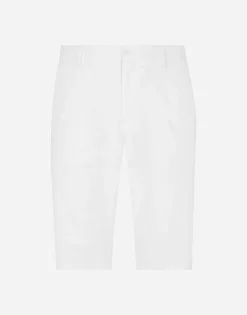 Stretch cotton shorts with DG patch