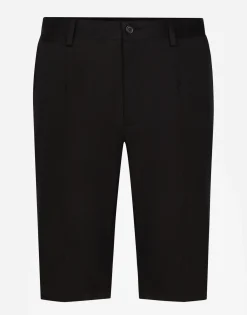 Stretch cotton shorts with DG patch
