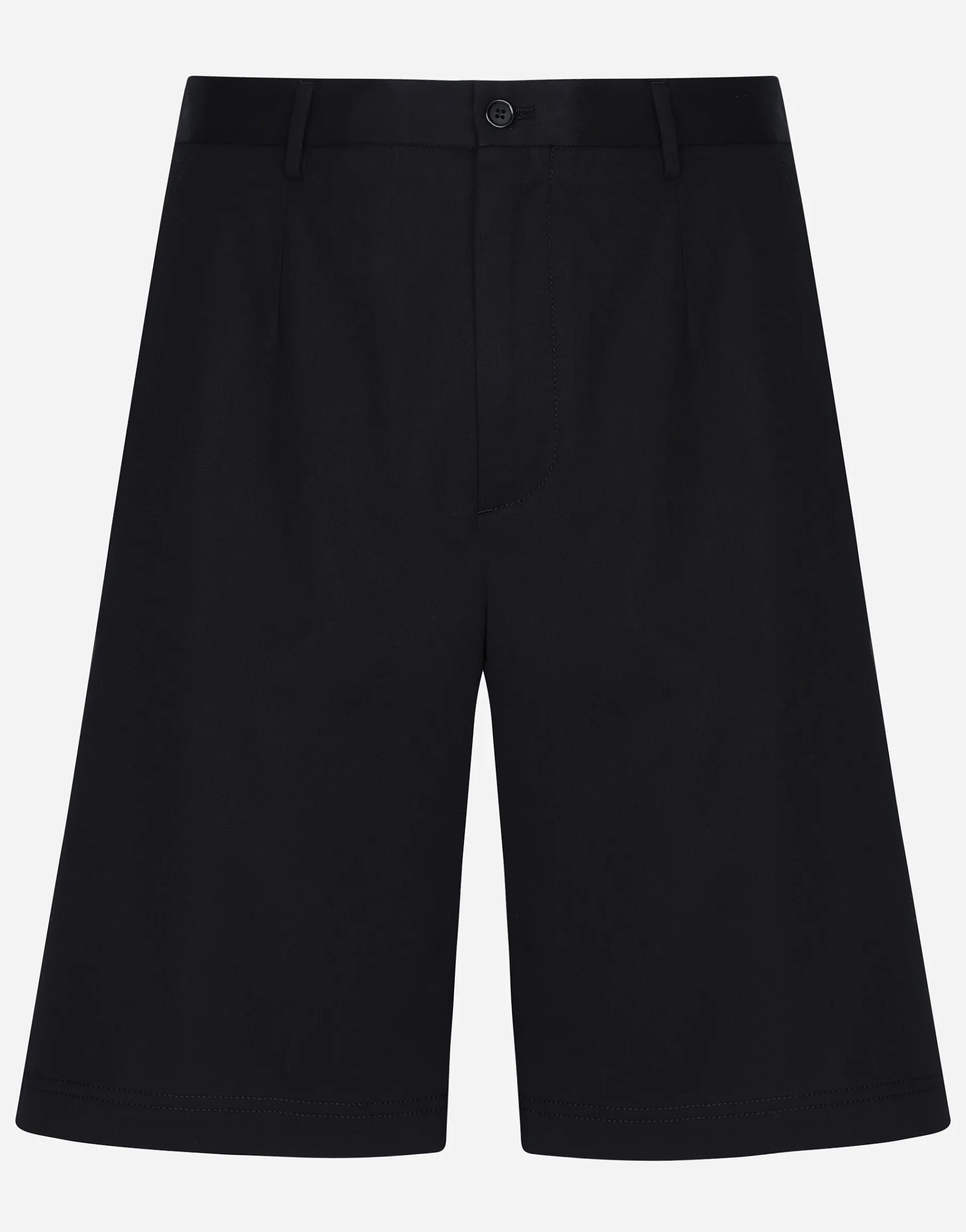 Stretch cotton shorts with branded tag