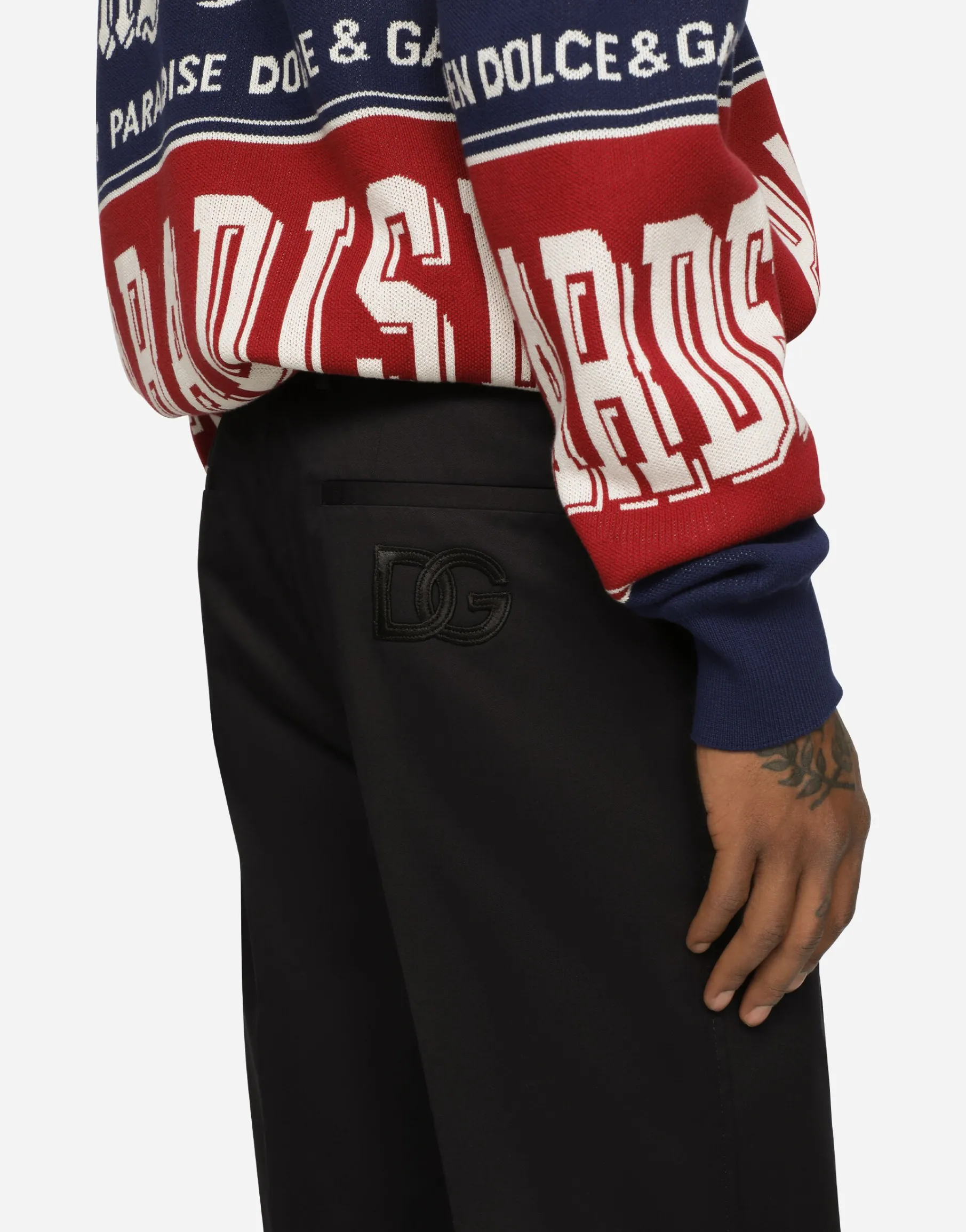 Stretch cotton shorts with DG embroidery