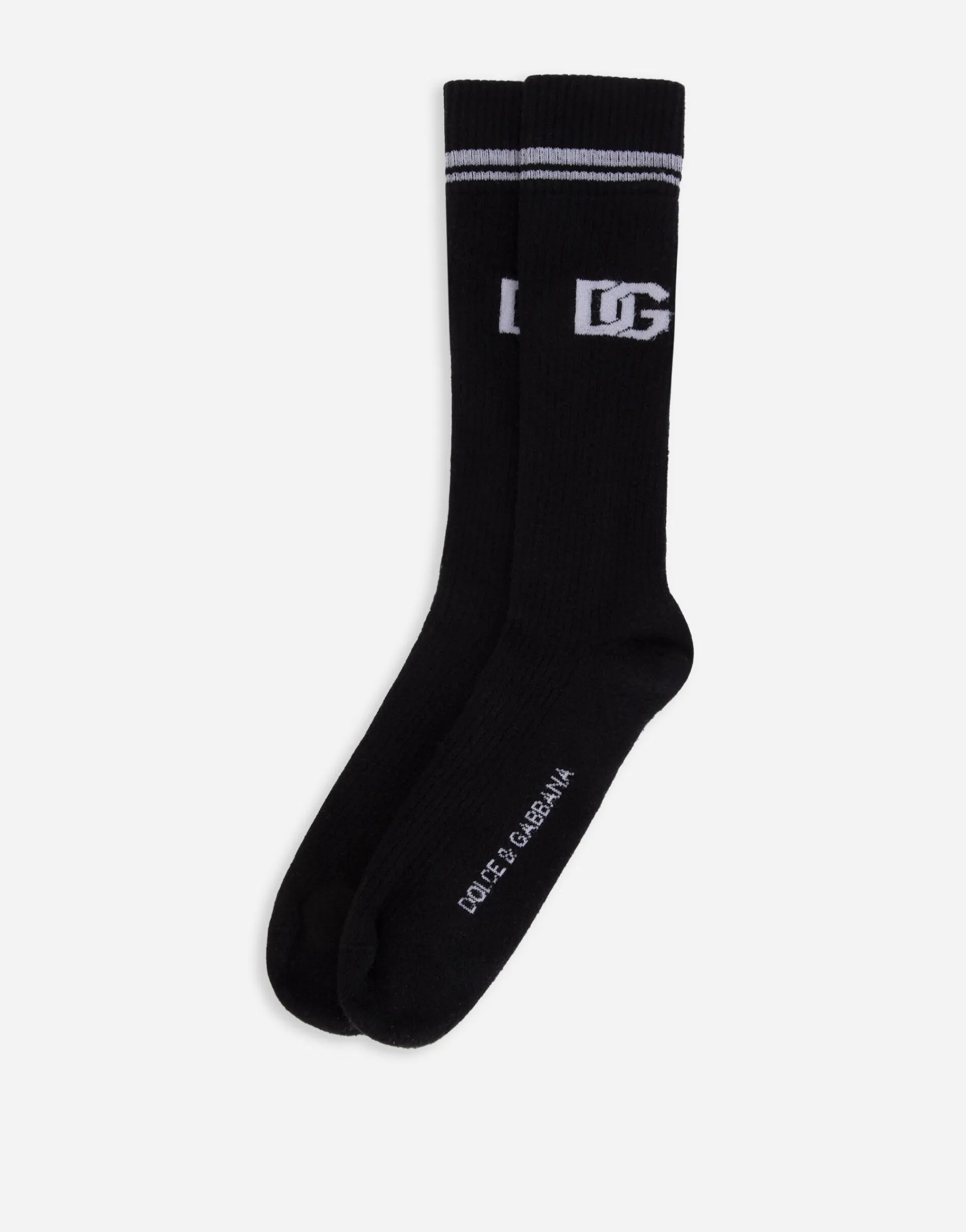Stretch cotton socks with jacquard DG logo
