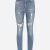 Stretch denim Audrey jeans with rips