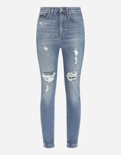 Stretch denim Audrey jeans with rips