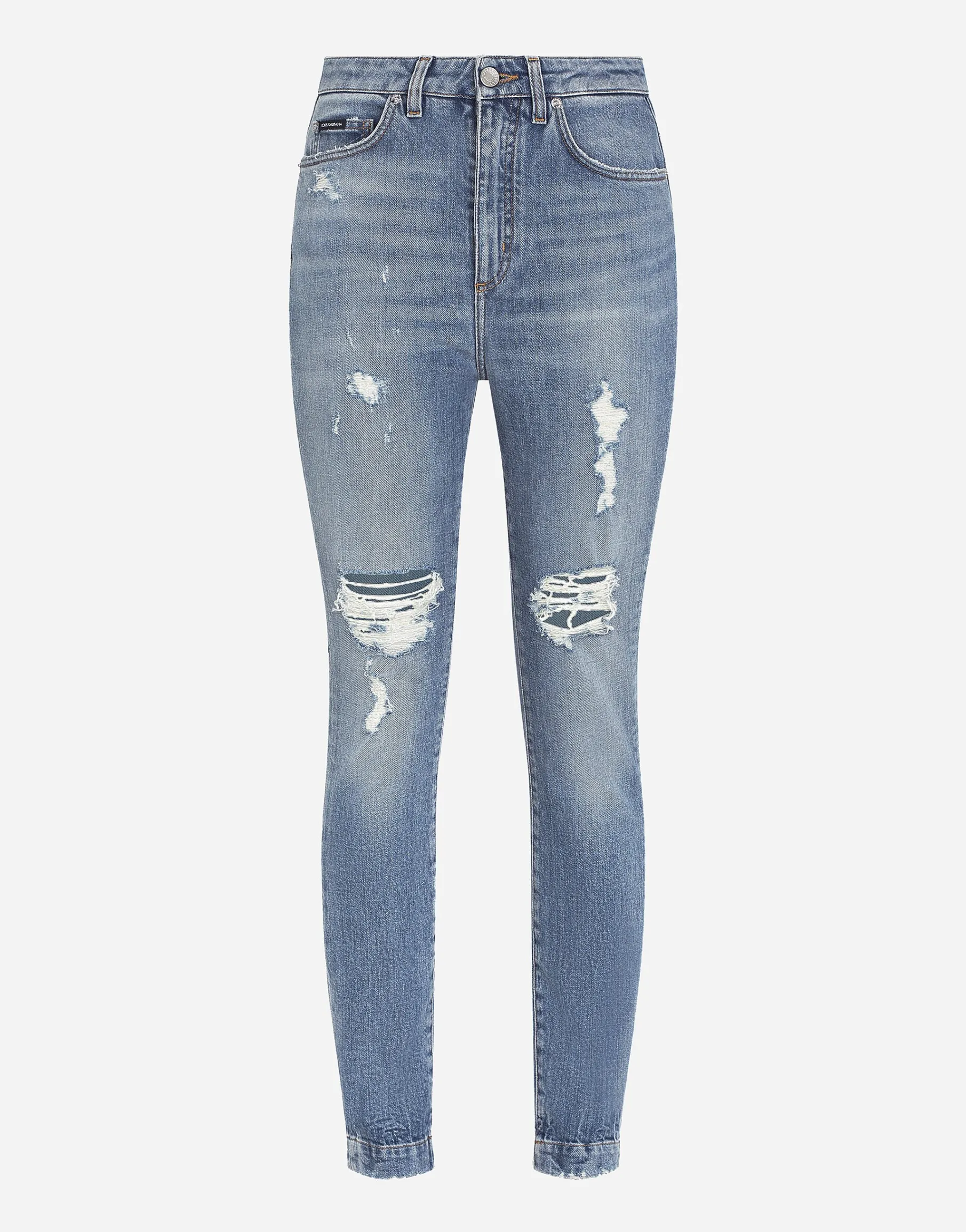 Stretch denim Audrey jeans with rips