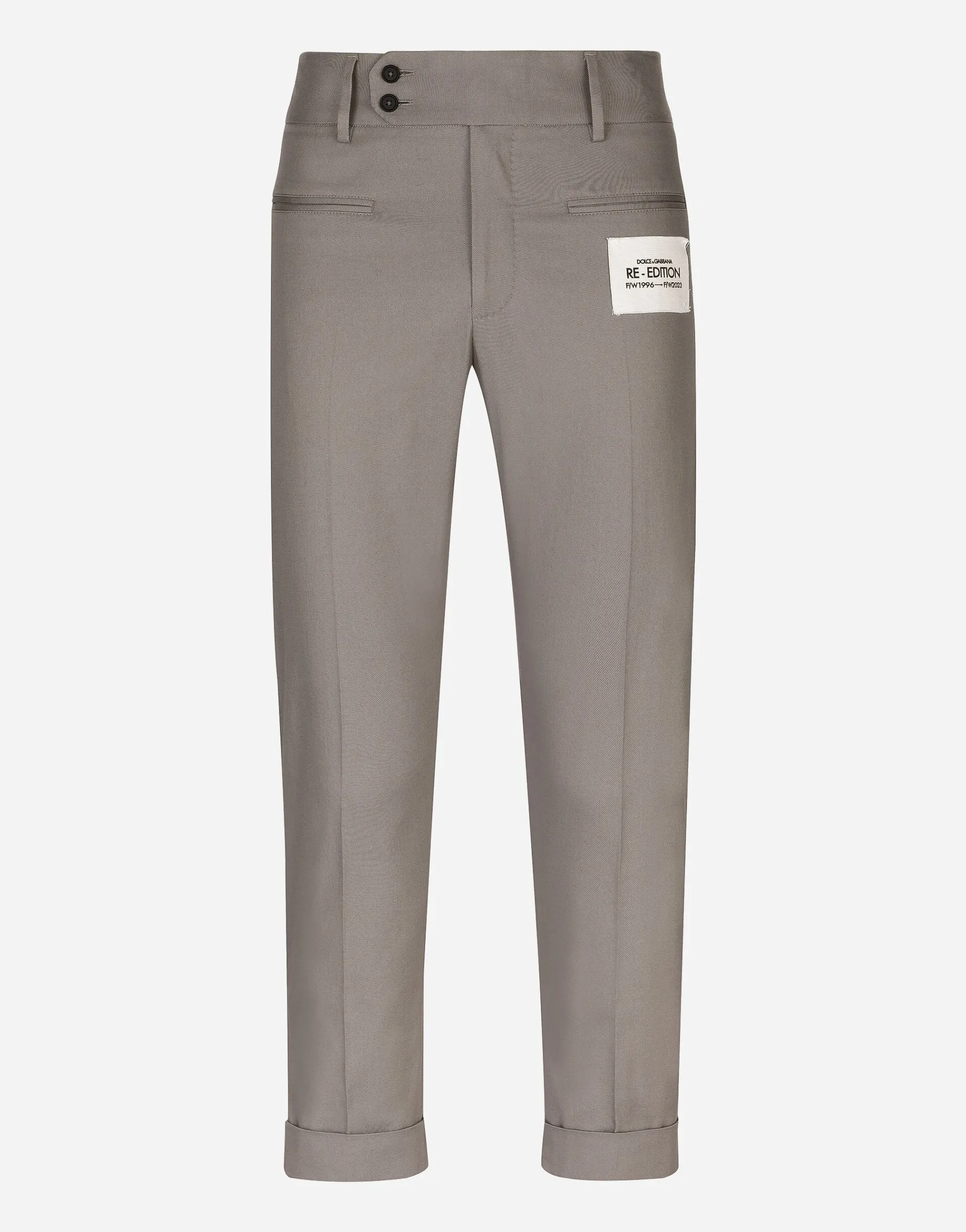 Stretch drill pants with Re-Edition label