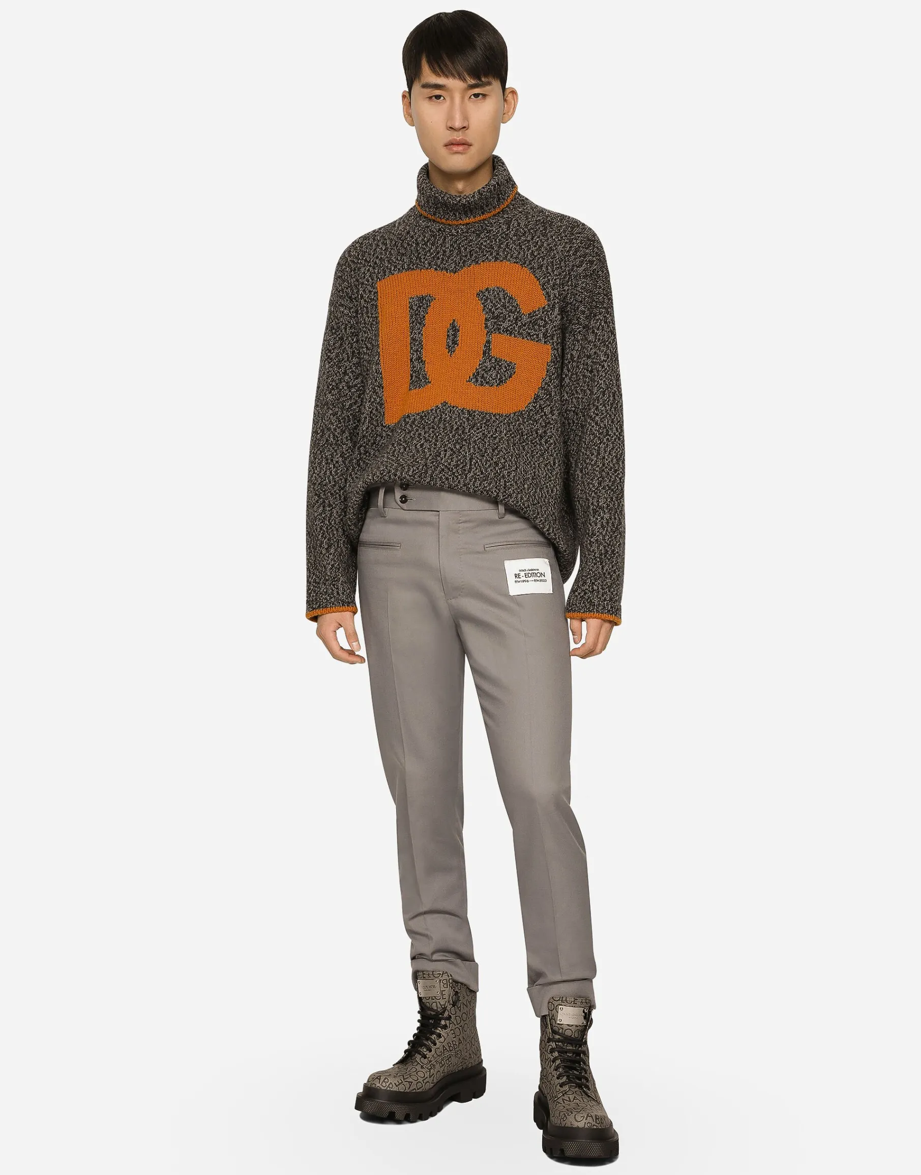 Stretch drill pants with Re-Edition label