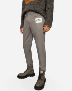Stretch drill pants with Re-Edition label