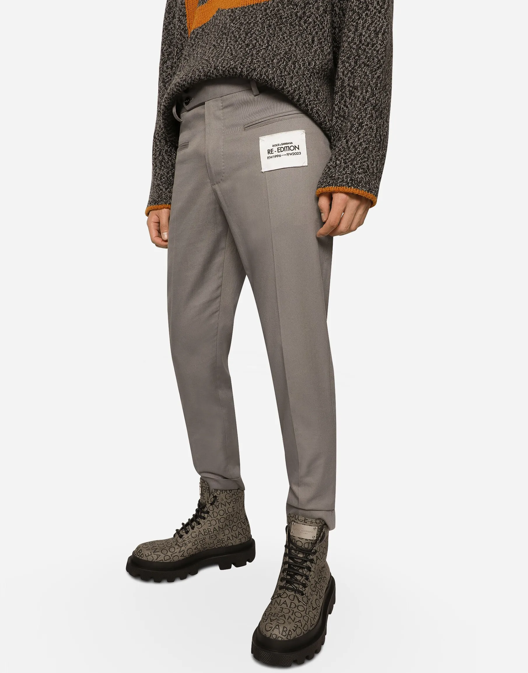 Stretch drill pants with Re-Edition label