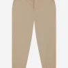 Stretch gabardine pants with logo tag