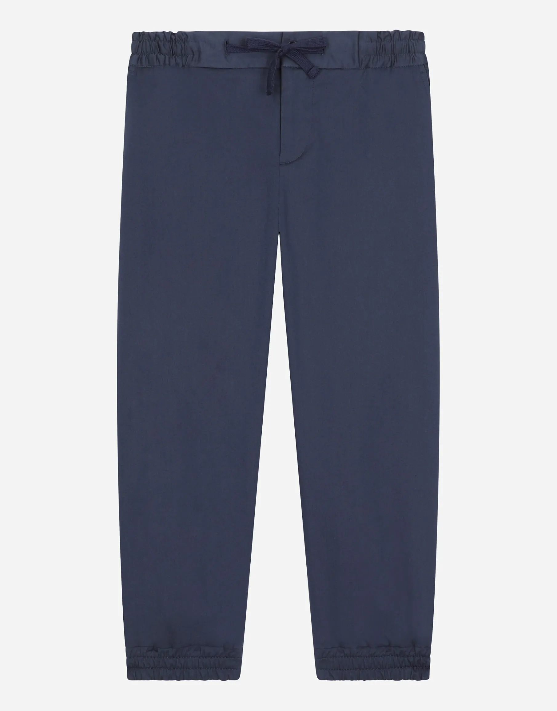 Stretch gabardine pants with logo tag