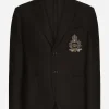 Stretch jersey jacket with heraldic patch