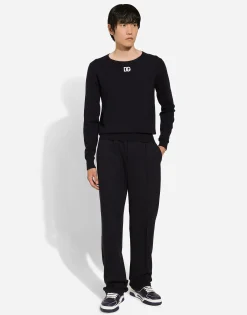 Stretch jersey jogging pants