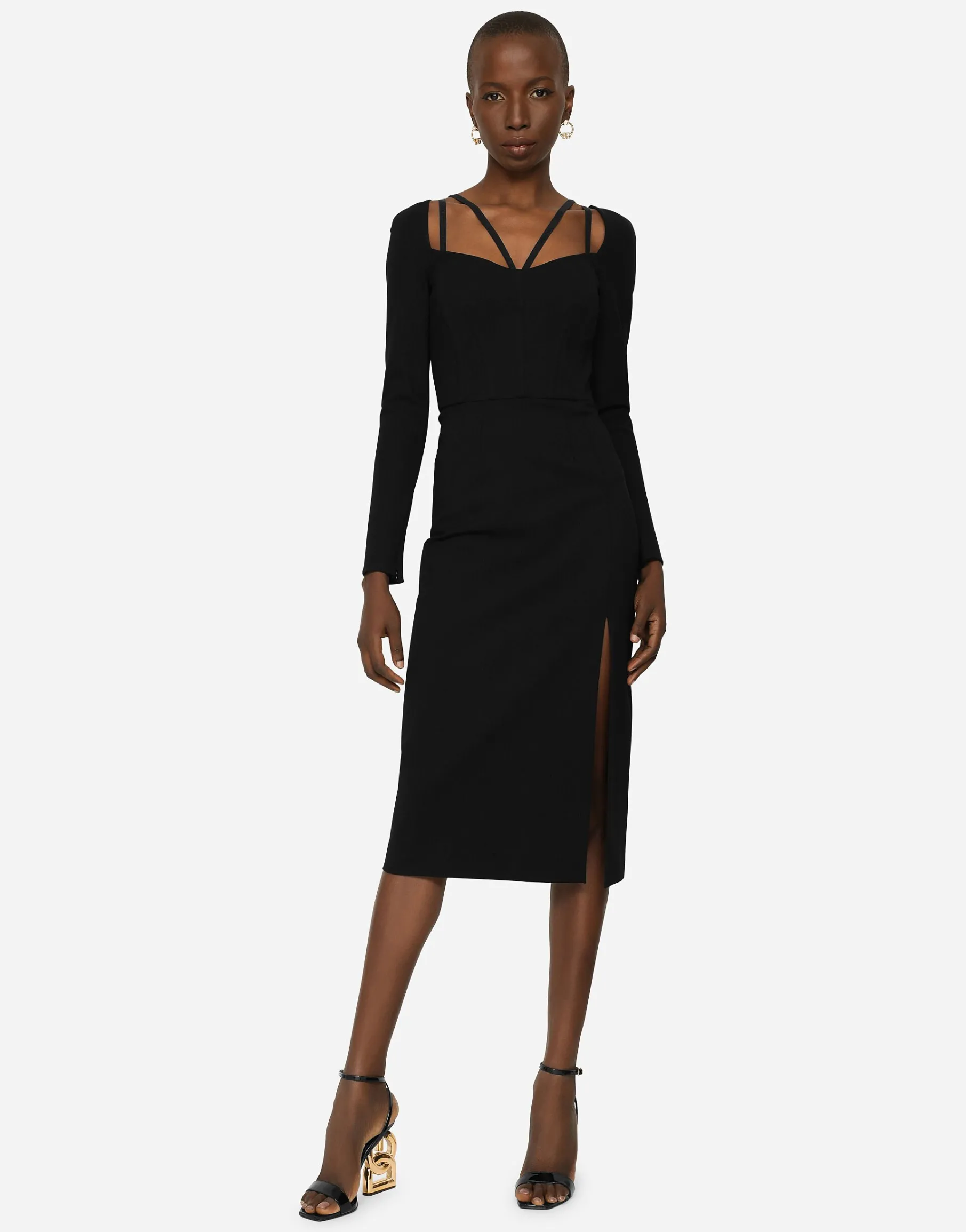 Stretch jersey sheath dress