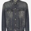 Stretch light blue wash denim jacket