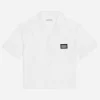 Stretch poplin shirt with logo tag