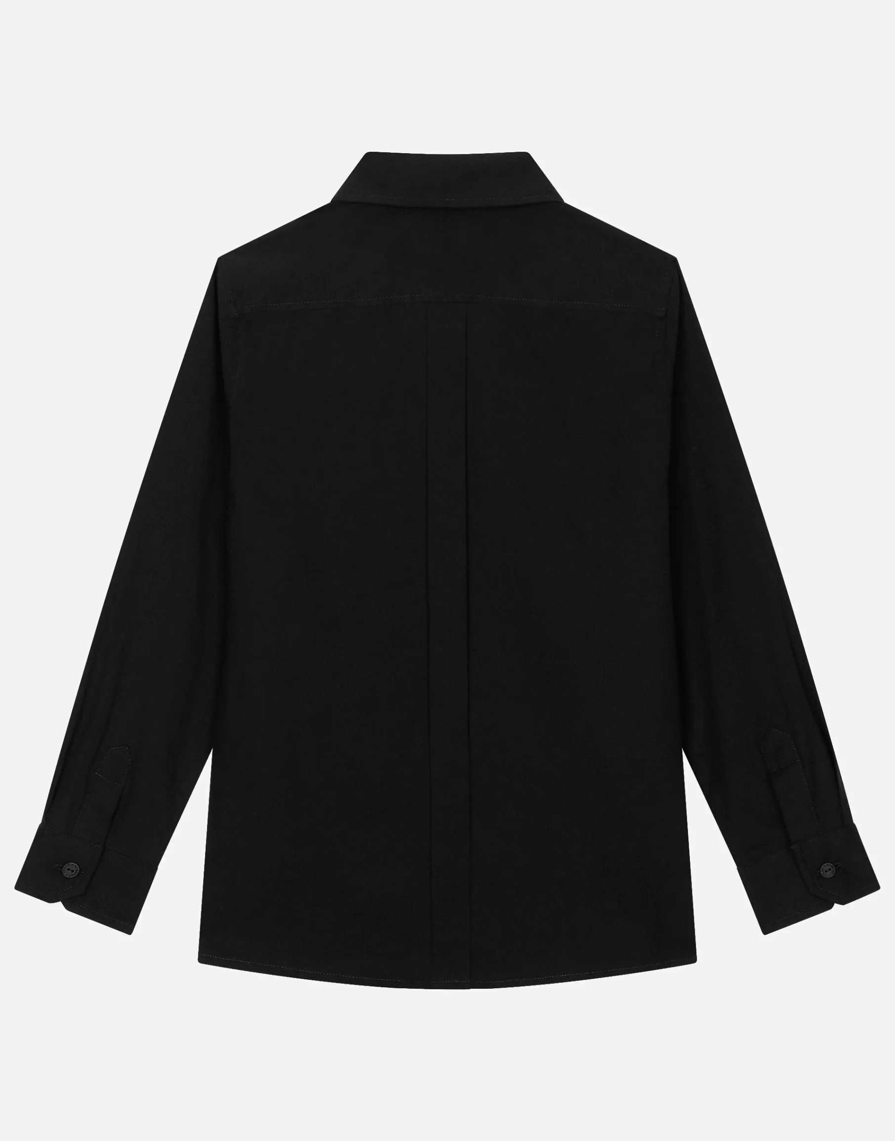 Stretch poplin shirt with logo tag