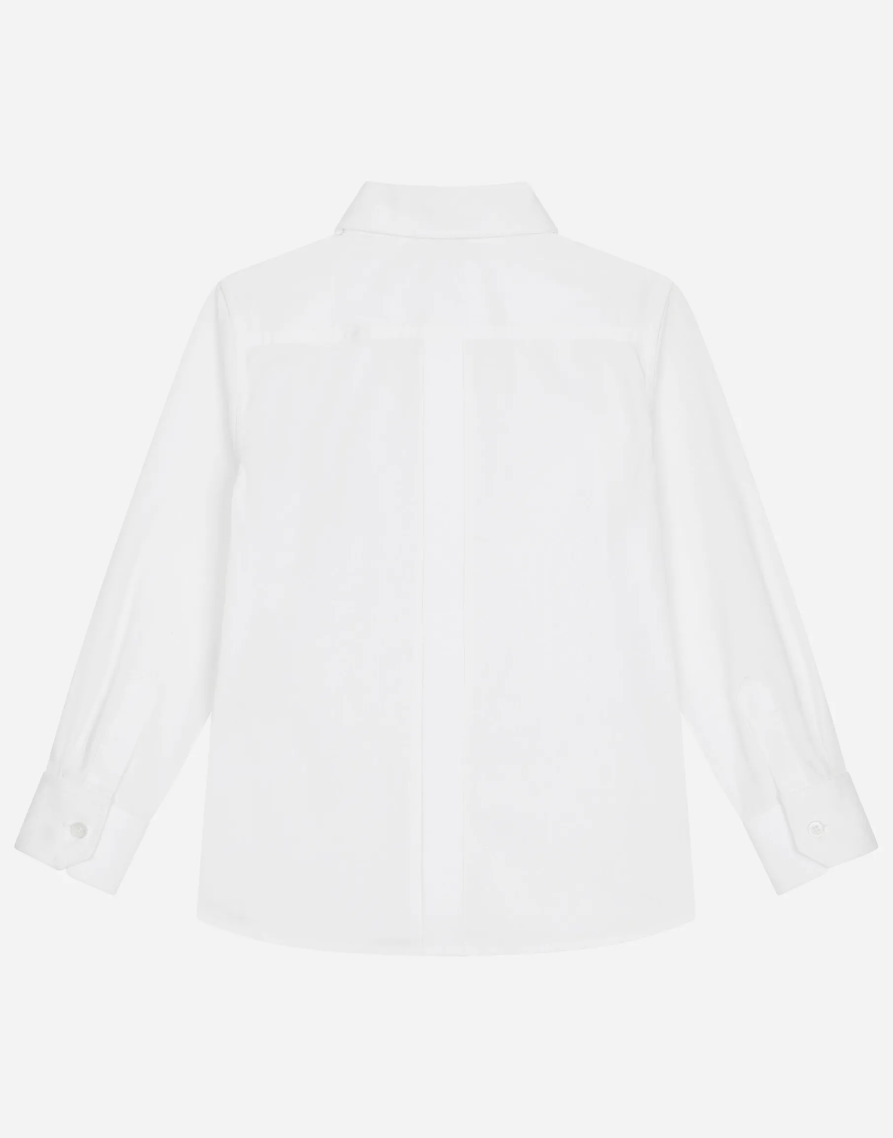 Stretch poplin shirt with logo tag