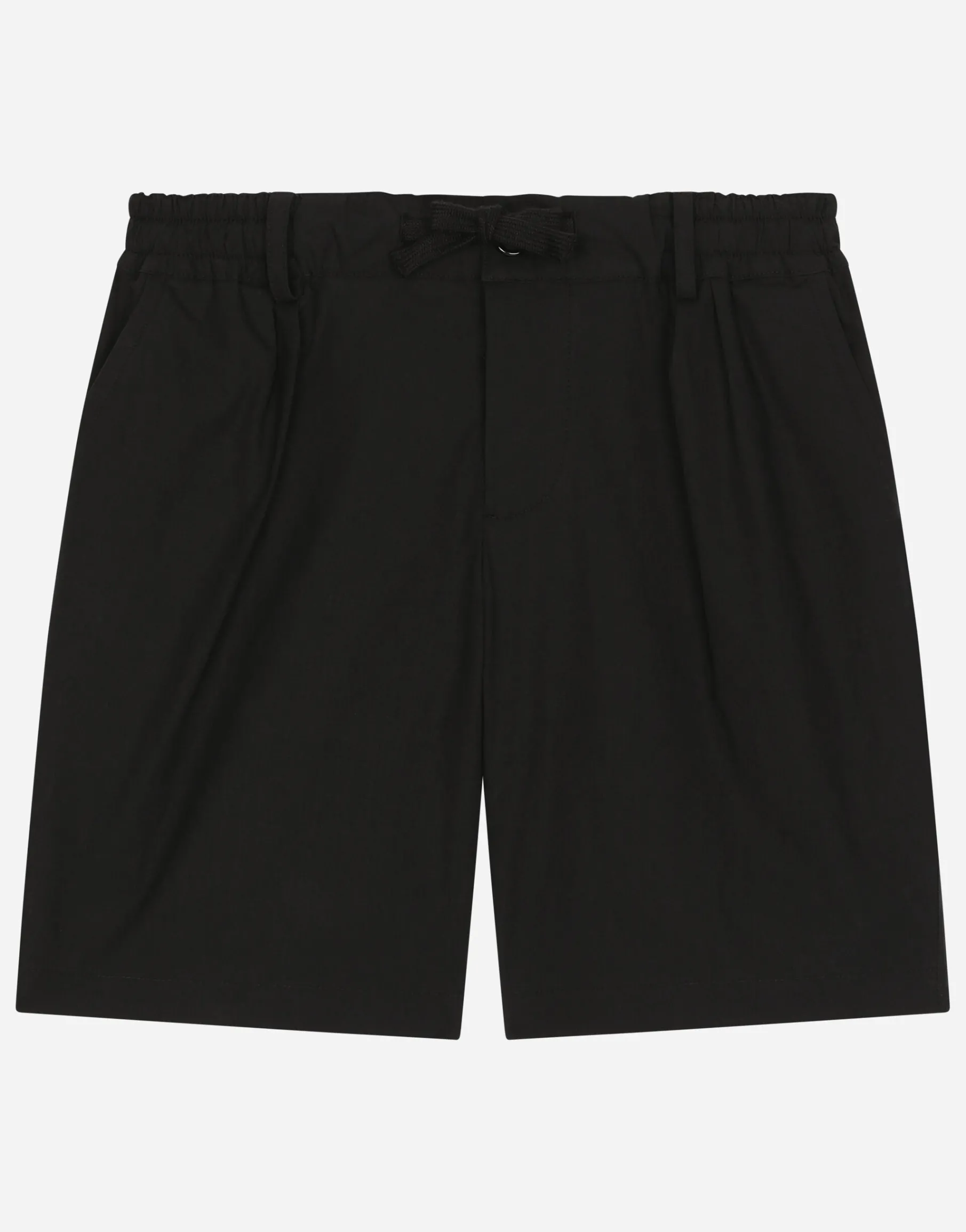 Stretch poplin shorts with logo tag