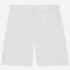 Stretch poplin shorts with logo tag