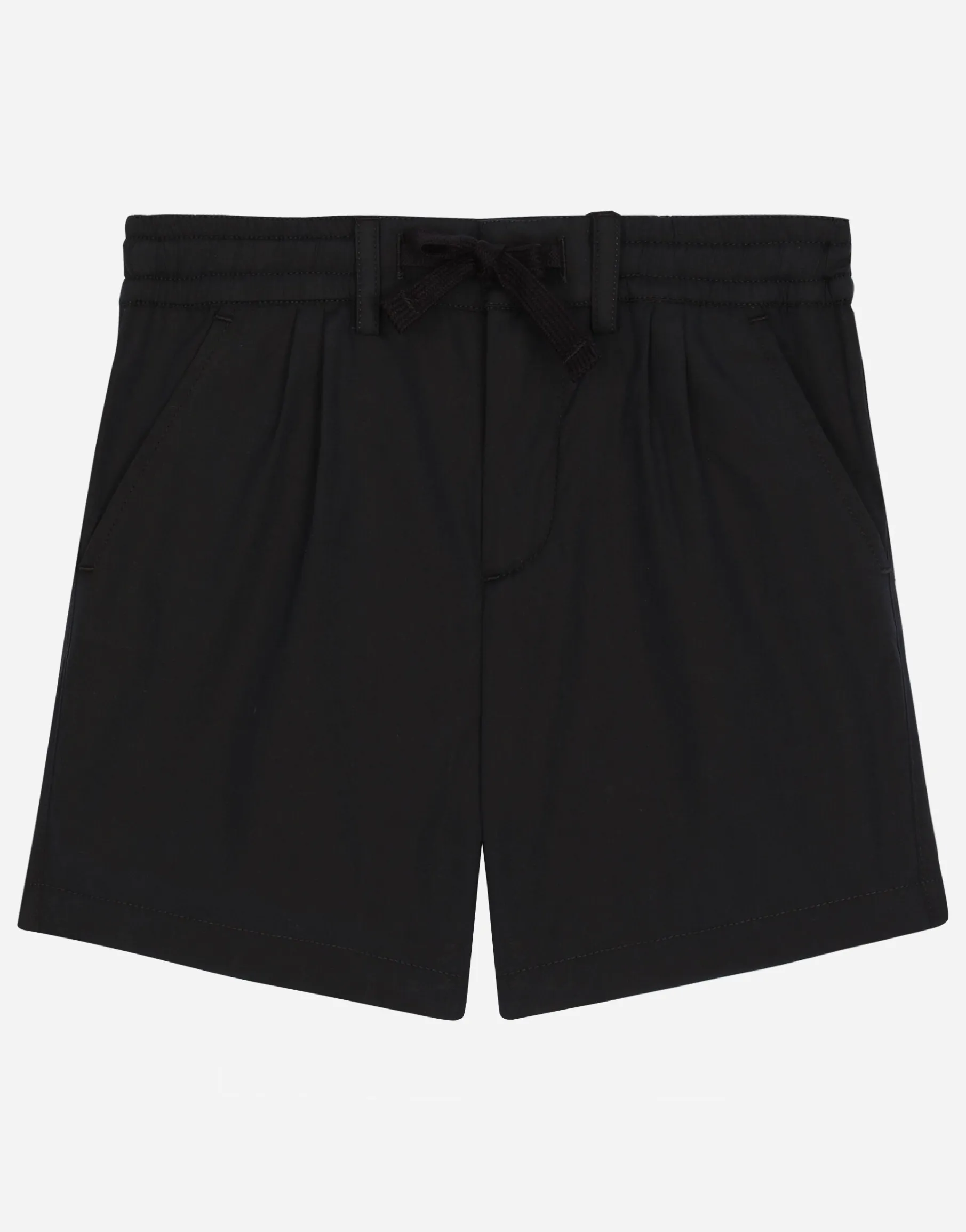 Stretch poplin shorts with logo tag
