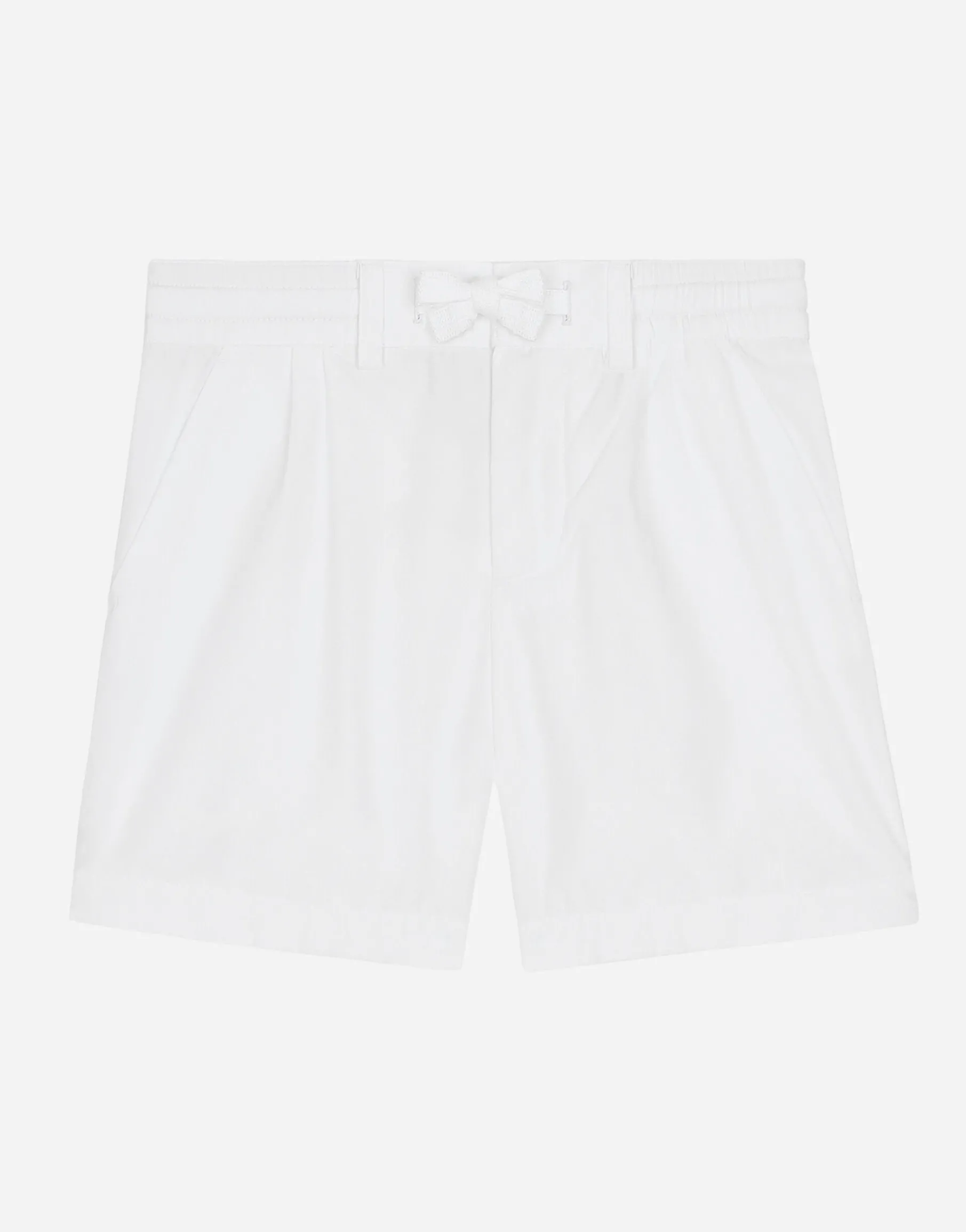 Stretch poplin shorts with logo tag