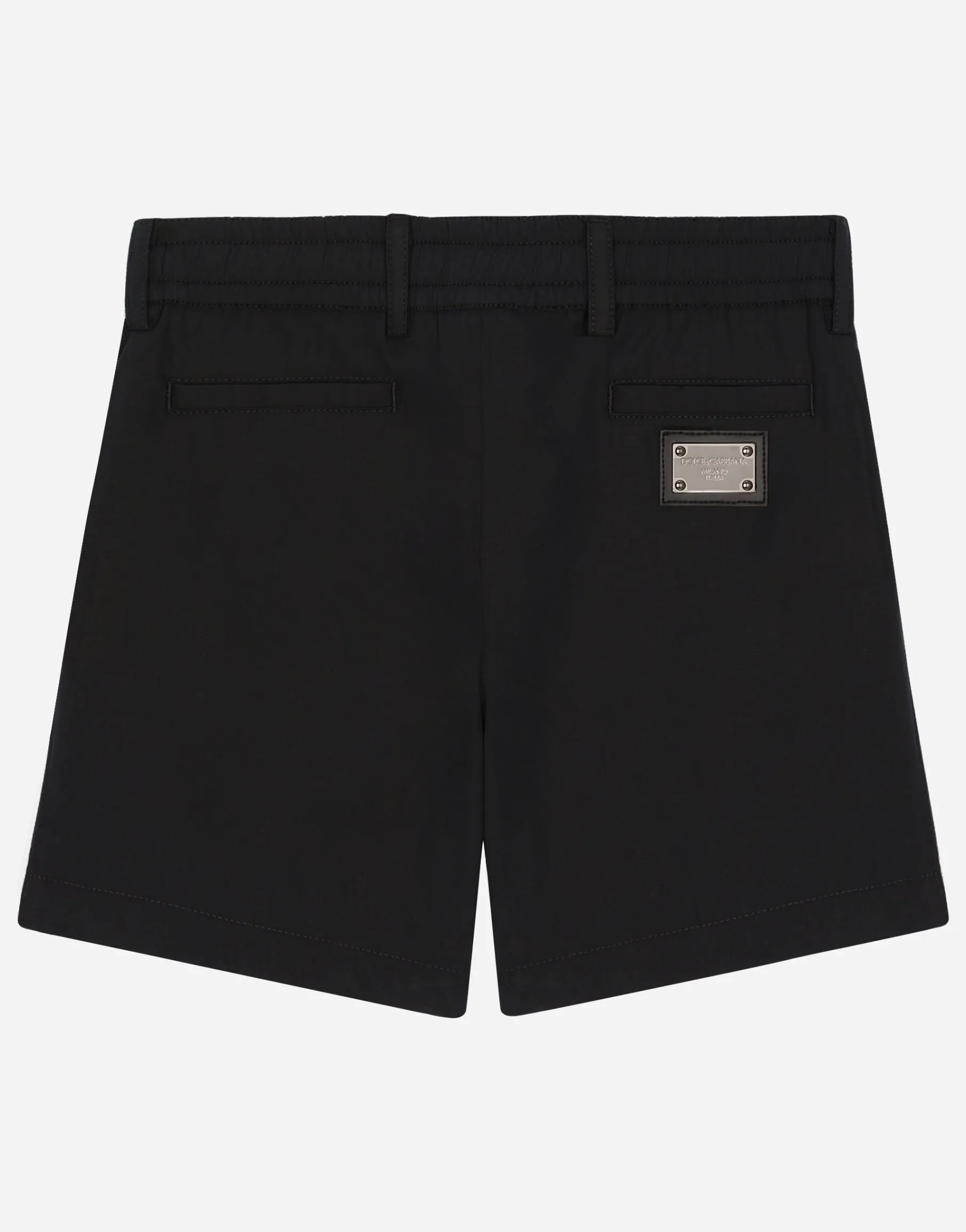 Stretch poplin shorts with logo tag