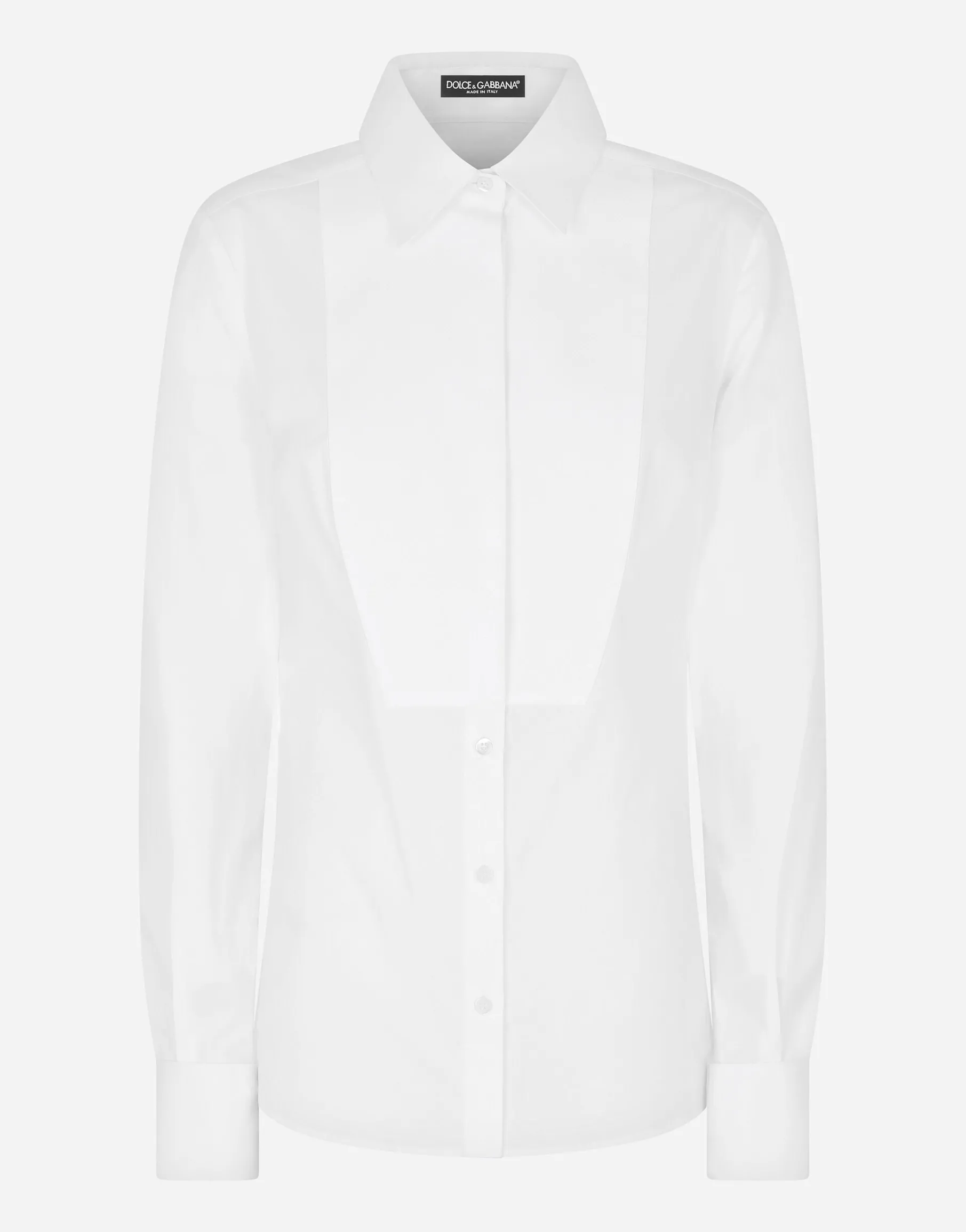 Stretch poplin tuxedo shirt