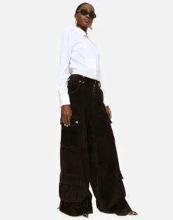Stretch poplin tuxedo shirt