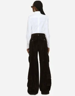 Stretch poplin tuxedo shirt