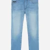 Stretch slim fit baby blue jeans