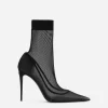 Stretch tulle ankle boots