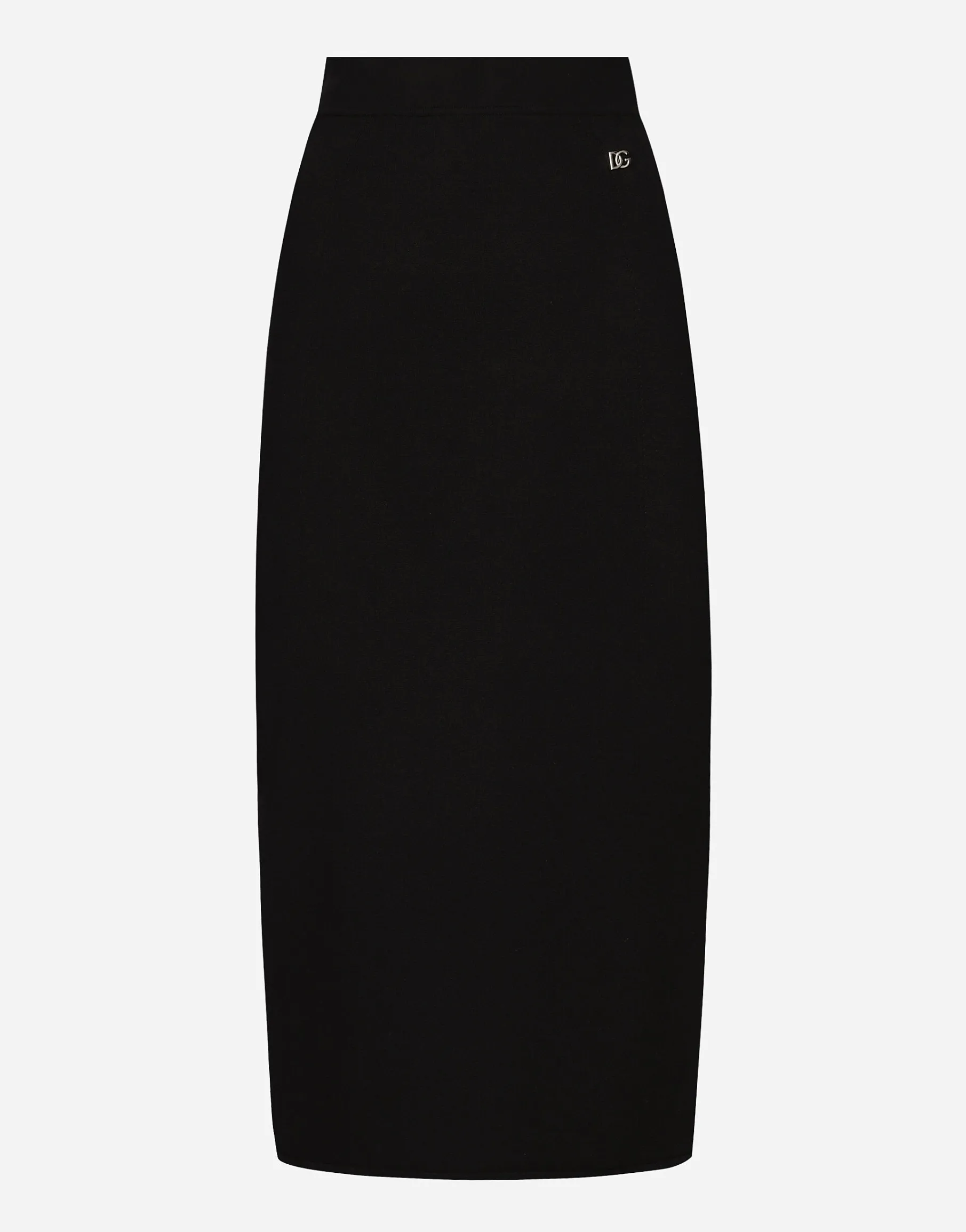 Stretch viscose knit pencil skirt with DG logo