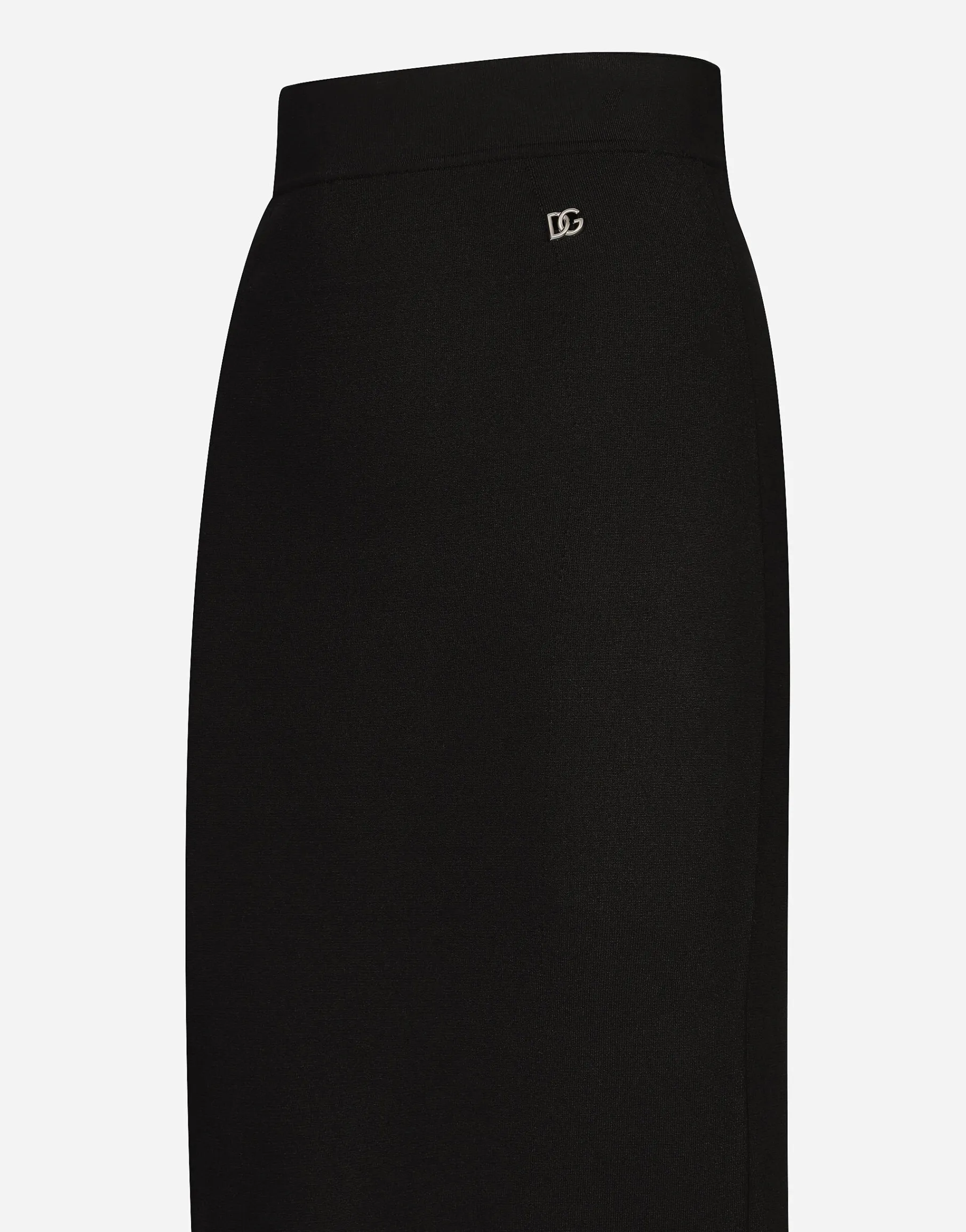 Stretch viscose knit pencil skirt with DG logo
