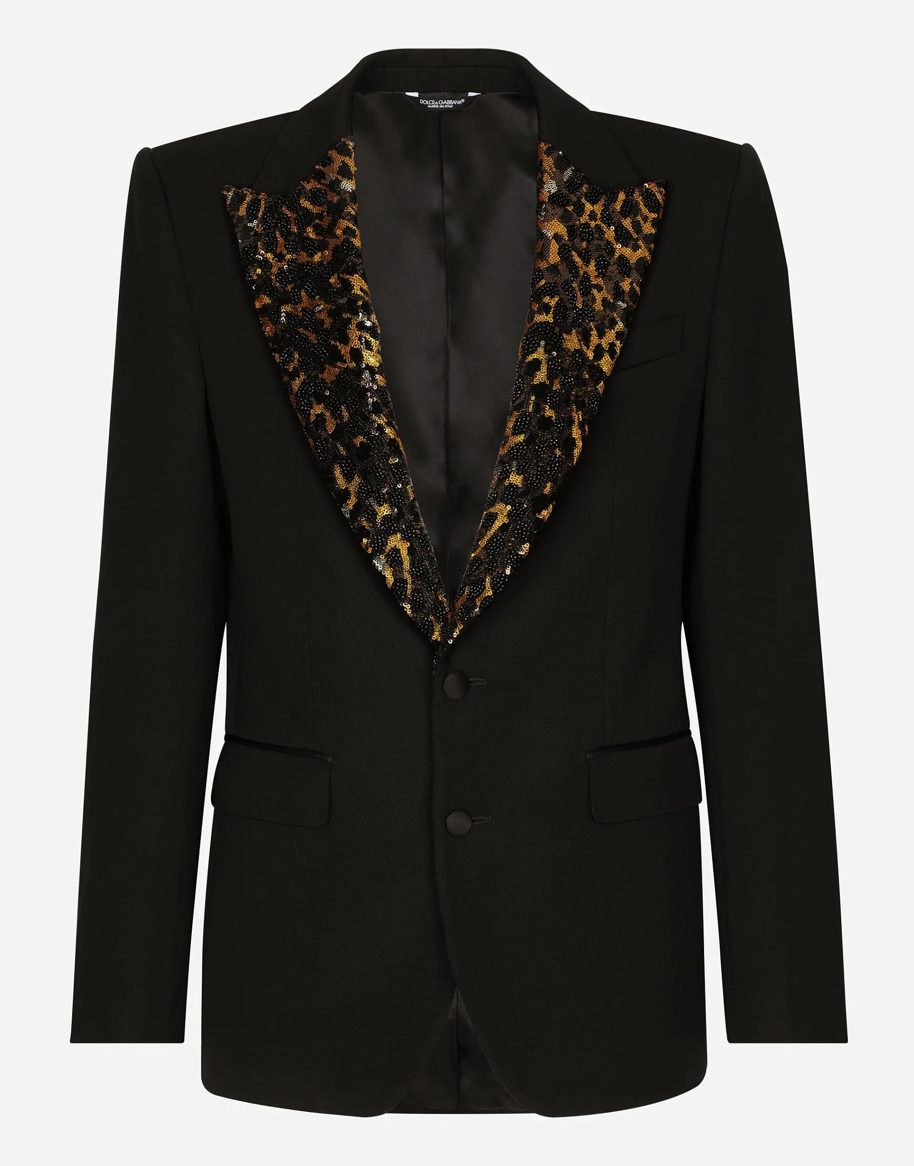 Stretch wool fabric Sicilia-fit tuxedo jacket