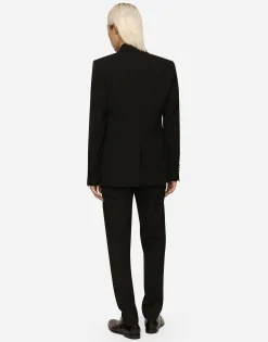 Stretch wool fabric Sicilia-fit tuxedo jacket