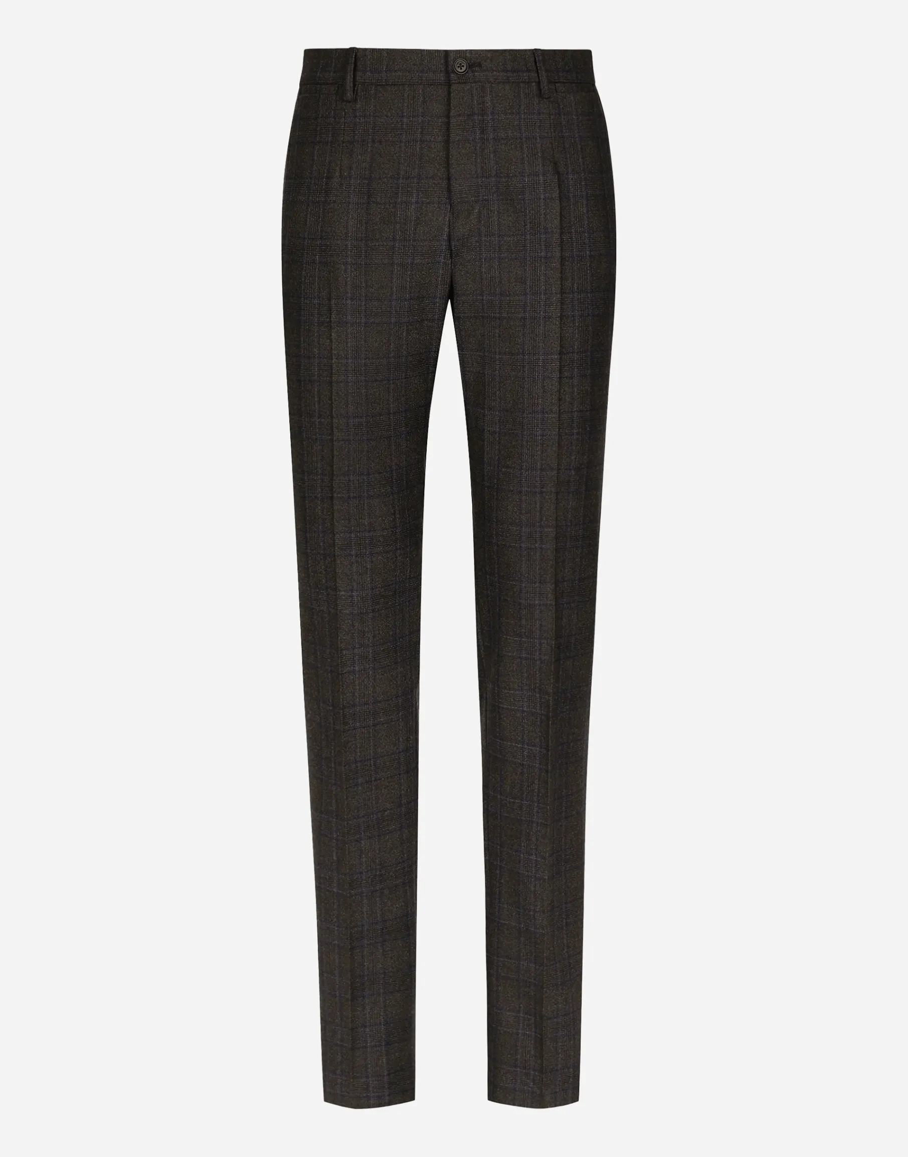 Stretch wool glen plaid pants