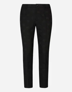 Stretch wool jacquard pants with DG Monogram design