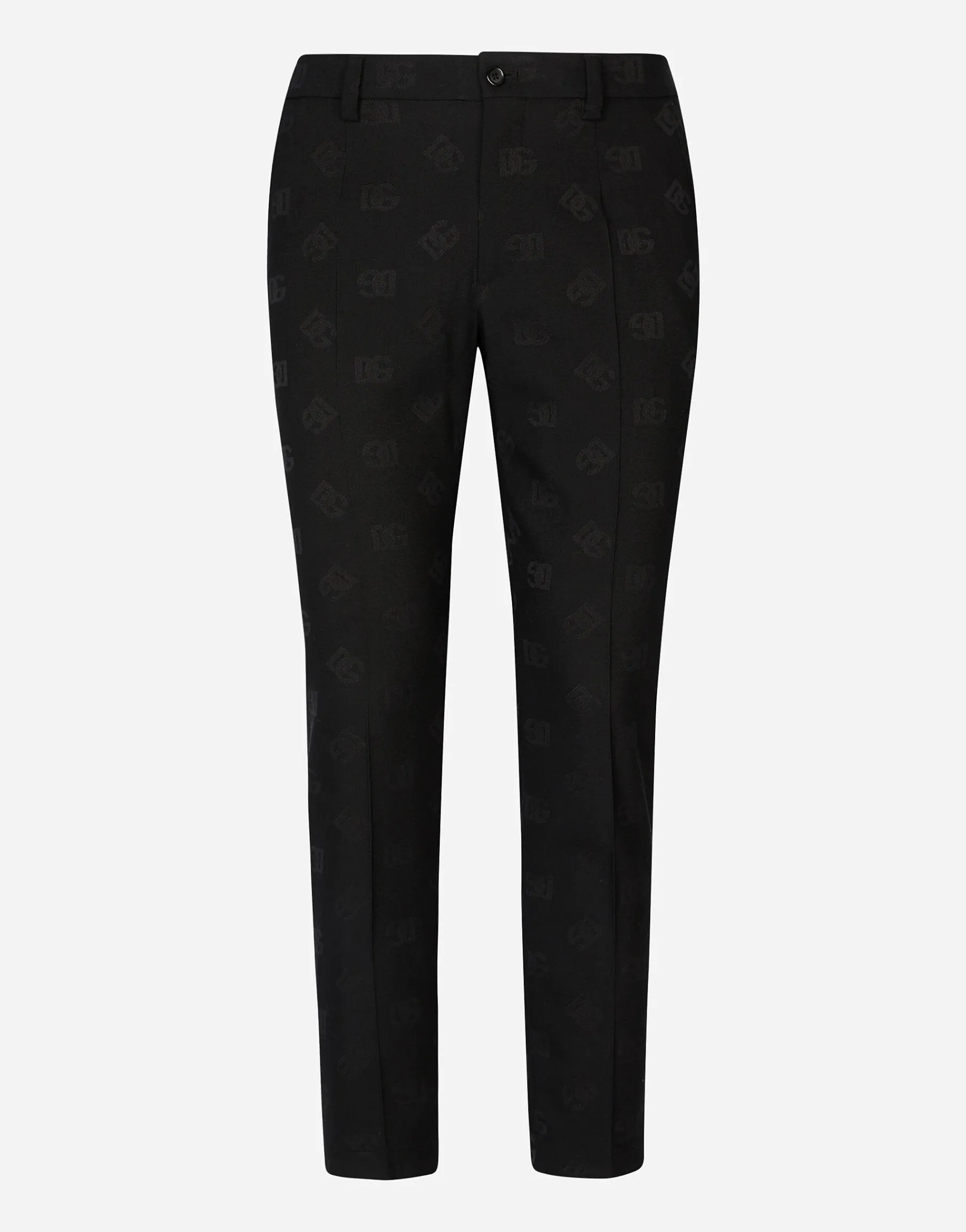 Stretch wool jacquard pants with DG Monogram design