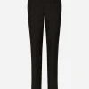 Stretch wool jacquard pants with DG logo