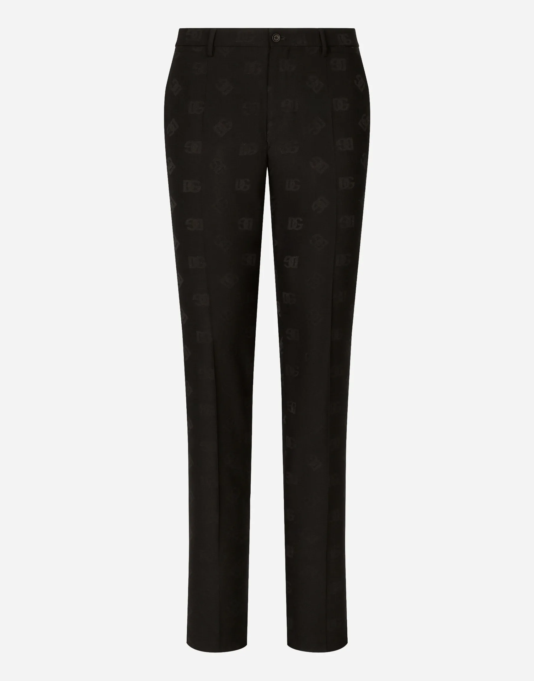 Stretch wool jacquard pants with DG logo