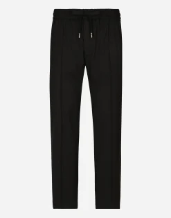 Stretch wool jogging pants