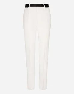 Stretch wool tuxedo pants