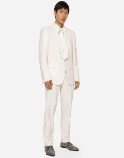 Stretch wool tuxedo pants