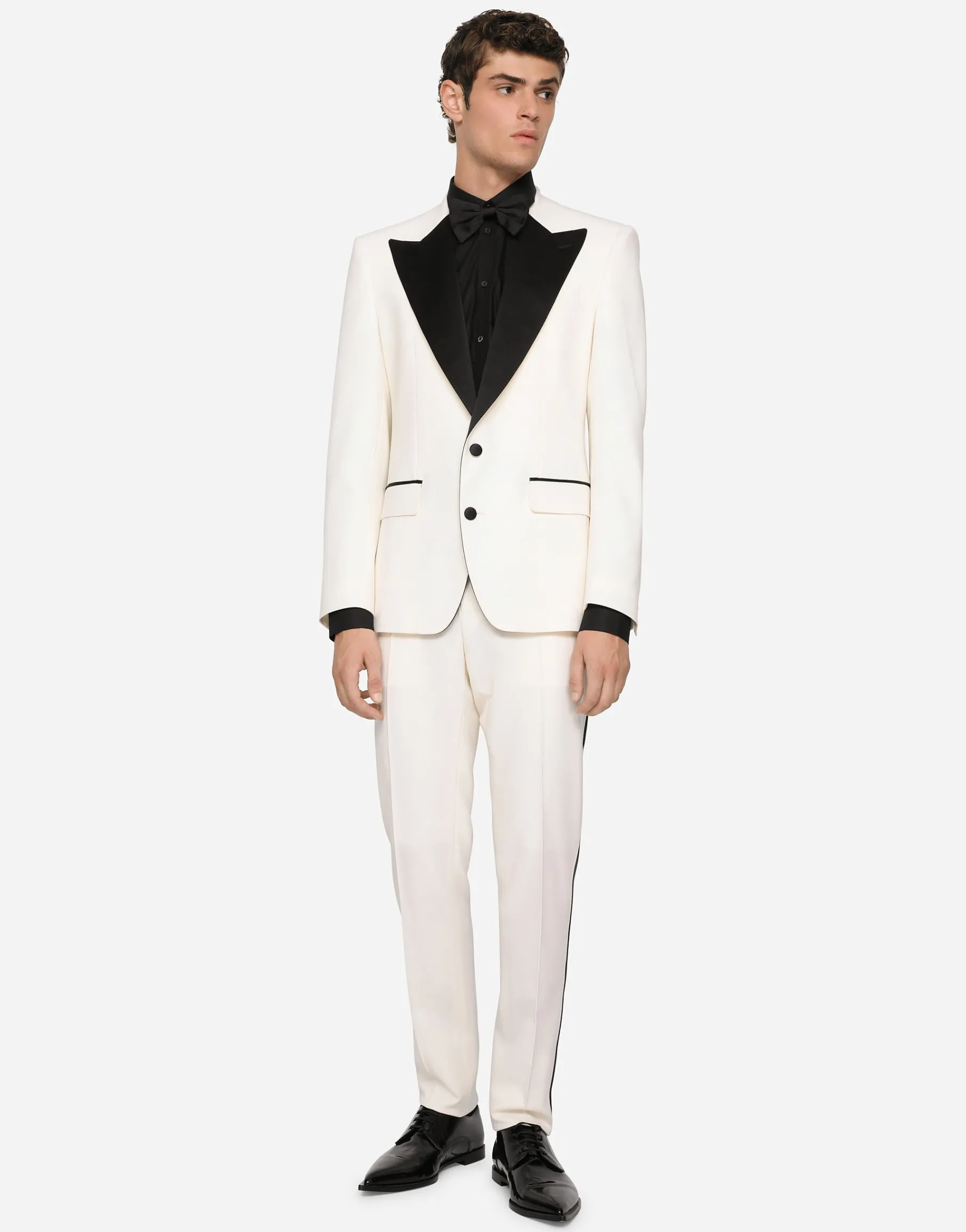 Stretch wool tuxedo pants