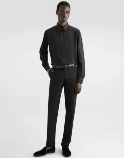 Stretch wool tuxedo pants