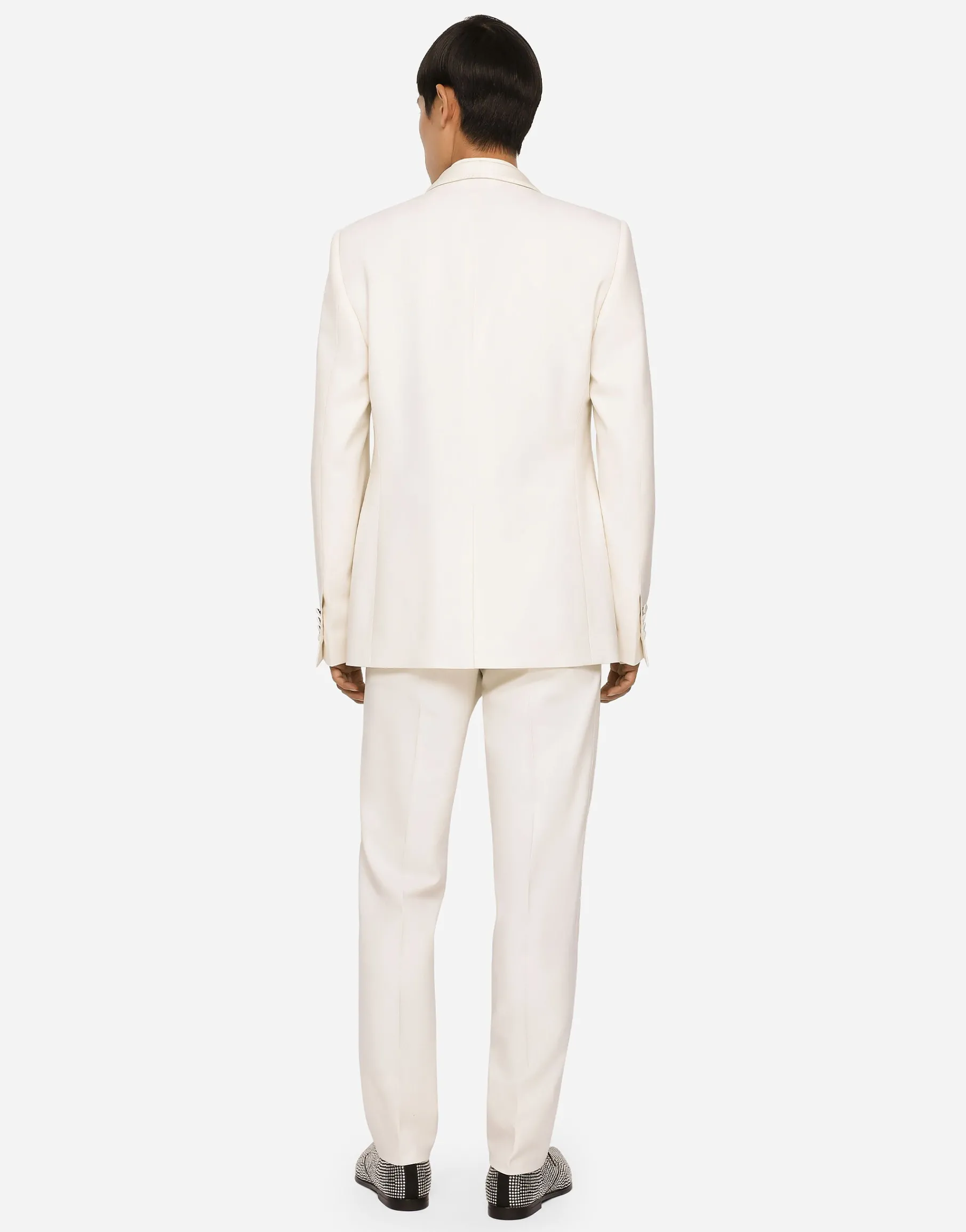 Stretch wool tuxedo pants