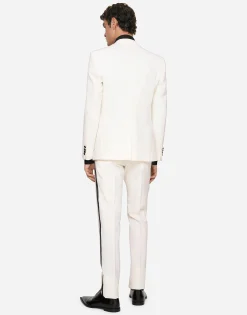 Stretch wool tuxedo pants